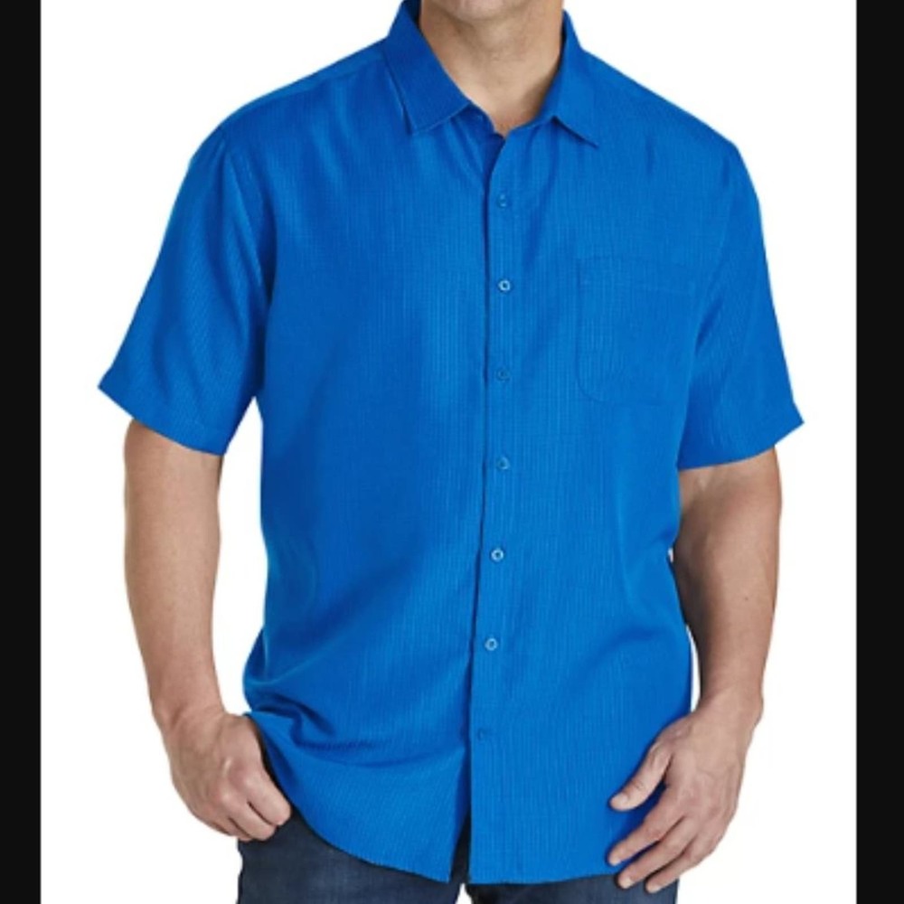 Harbor Bay HB Microfiber Comfort Grid Sport Shirt "Skydiver Blue" 2XL